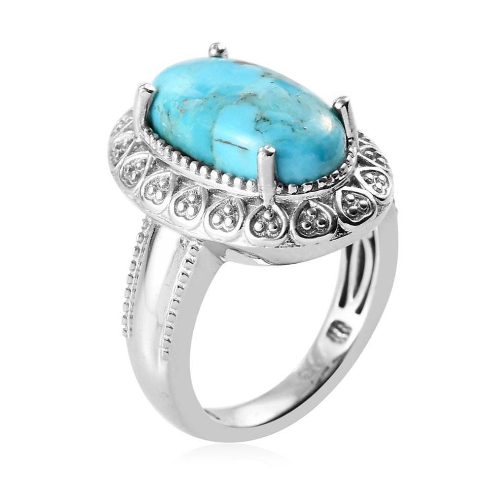 Constituted Turquoise Solitaire Ring - image 4
